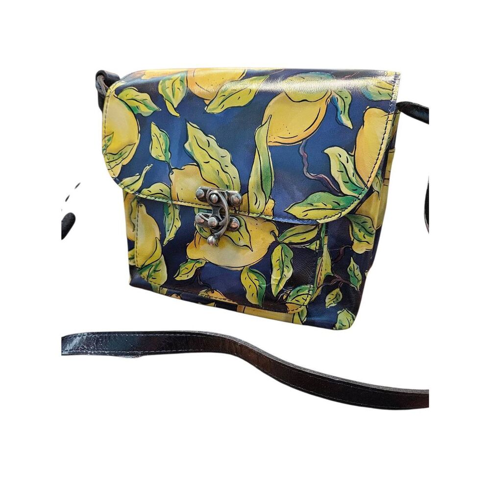 Patricia Nash Leandra Lemon Crossbody Bag Leather Limon - Picture 2 of 11